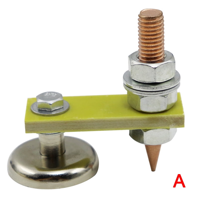 Welding Magnet Head,Copper Tail Welding Stability Magnetic Welding Ground Clamp Magnetic Welding Support with Wire 2pcs